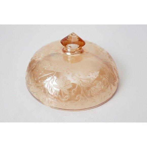 Vintage Jeanette Glass Floragold Covered Butter Dish - Picture 3 of 6